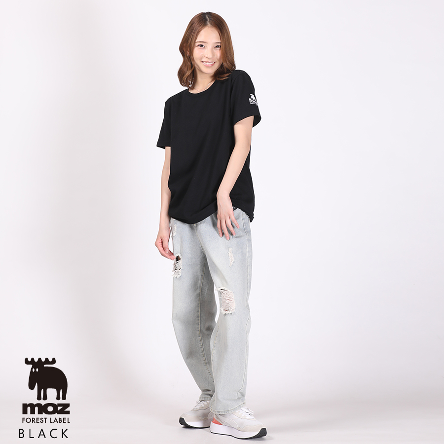 原田都愛×moz FOREST LABEL コラボ 半袖Tシャツ 黒 原田都愛×moz FOREST LABEL コラボ 半袖Tシャツ