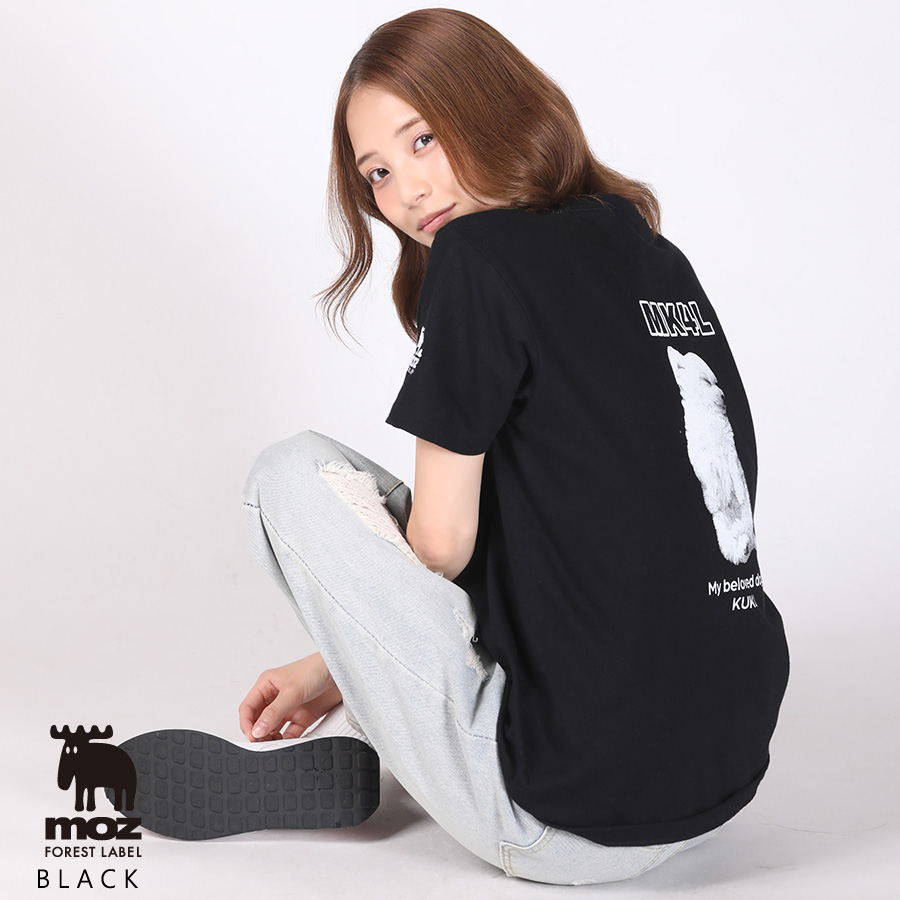 原田都愛×moz FOREST LABEL コラボ 半袖Tシャツ 黒 原田都愛×moz FOREST LABEL コラボ 半袖Tシャツ