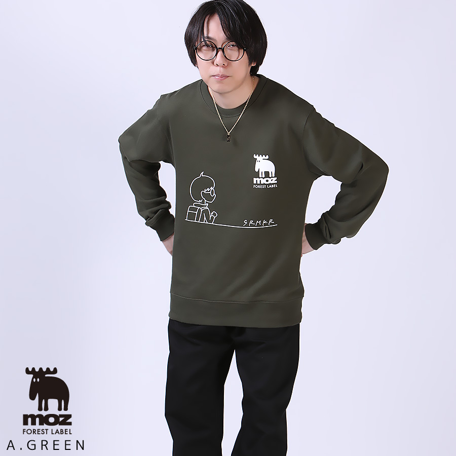 【未使用品・タグ付き】 ブラック トレーナー BT698 O せらみかる×moz FOREST LABELコラボトレーナー